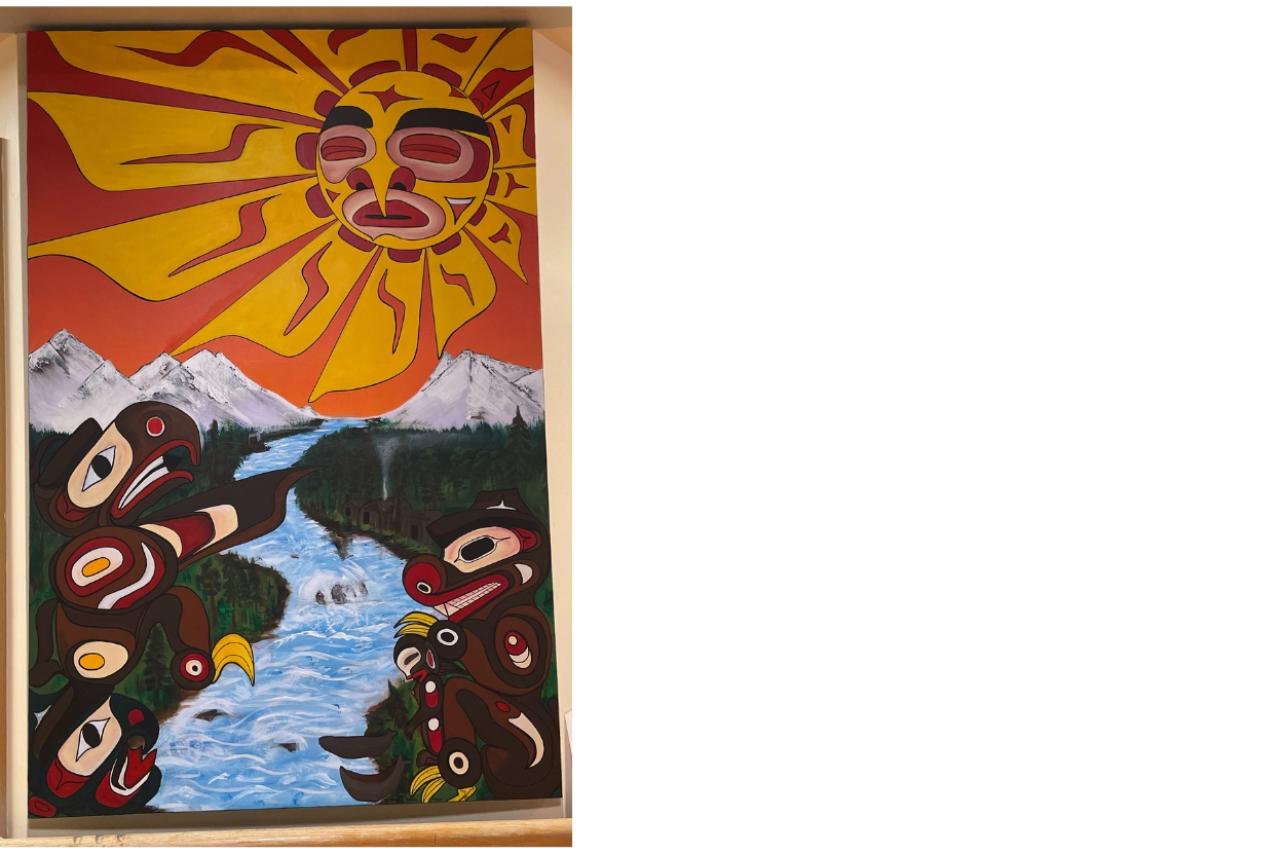 Photo of a mural called Sunrise and Sunset by Chief Kwakwee Baker