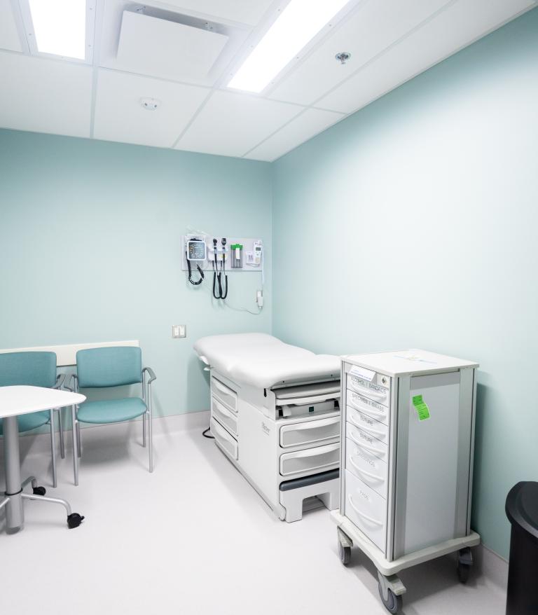 Patient exam room at Richmond Urgent and Primary Care Centre