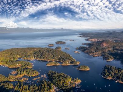 Ariel image of sunshine coast BC