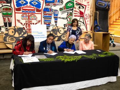 Signing of the Memorandum of Understanding between The Heiltsuk Nation and Vancouver Coastal Health.