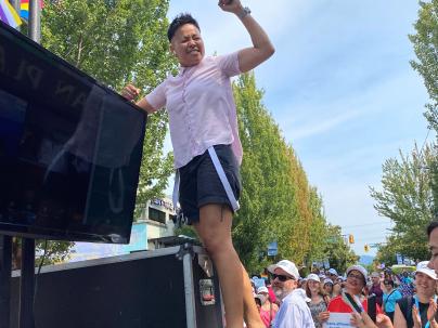 Josephine Agudo, a nurse educator with VCH’s Long-term Care and Assisted Living Professional Practice Team, participated in the Vancouver Pride Parade and Festival.