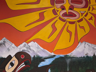 Mural called Sunrise and Sunset by Chief Kwakwee Baker