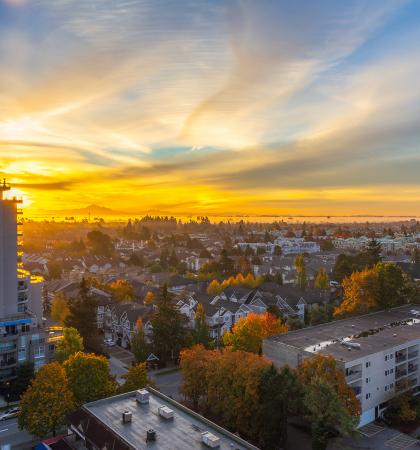 sunset in Richmond, BC